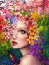Pretty Girl with Flowers on her Head